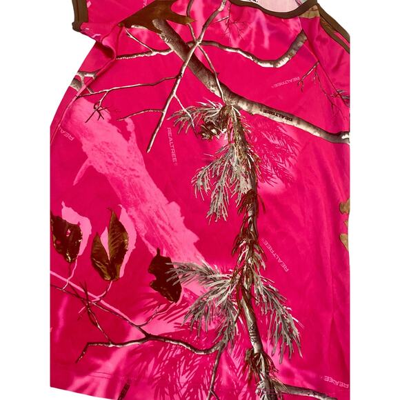 REAL TREE T-SHIRT HOT PINK CAMOUFLAGE SZ S CAMO HUNTING ATHLETIC PERFORMANCE - Picture 7 of 10